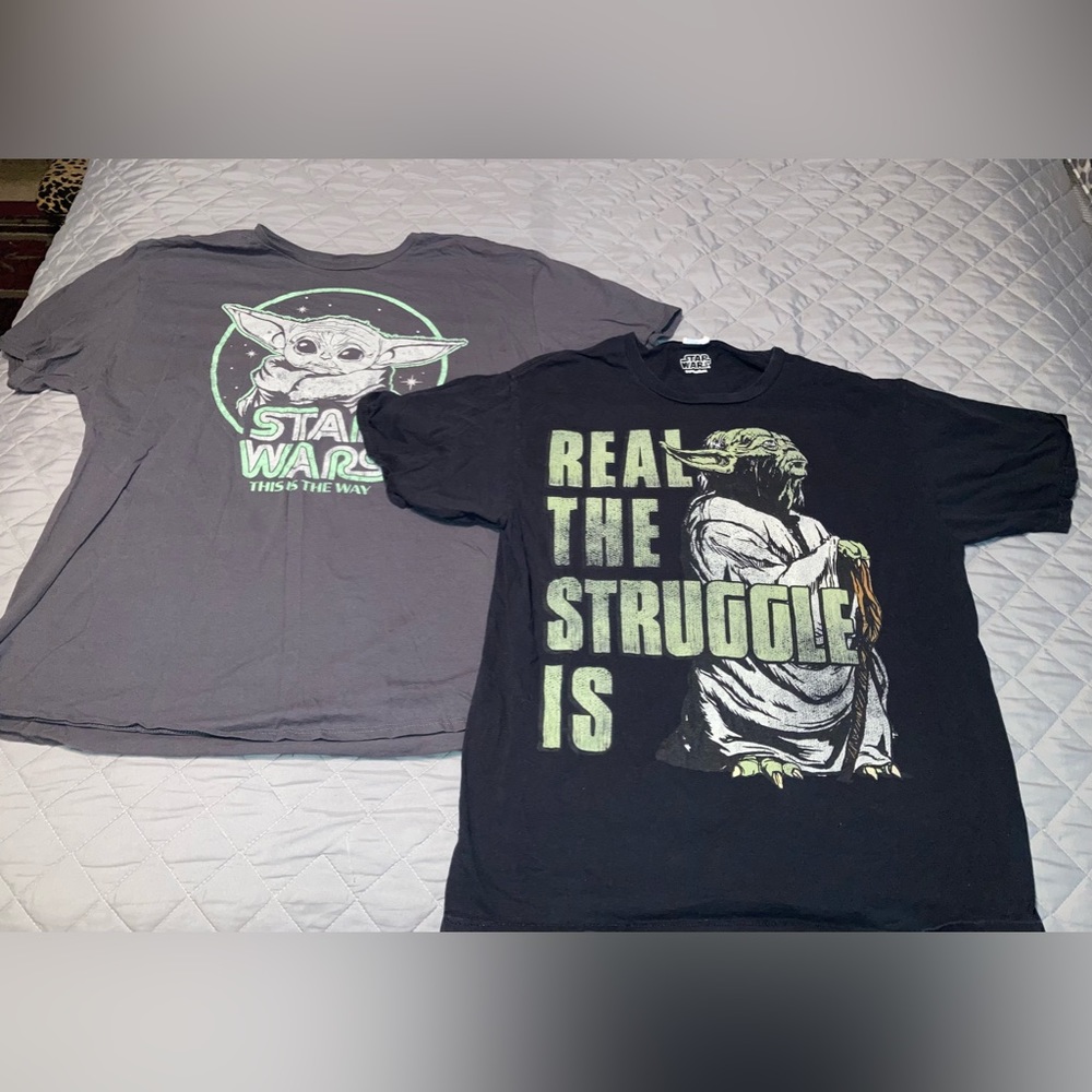 2 Star Wars/Baby Yoda  shirts - Picture 2 of 9